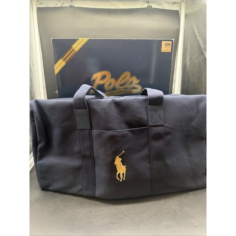 RALPH LAUREN POLO BLUE DUFFLE BAG TRAVEL WEEKENDER GYM CARRY ON NEW